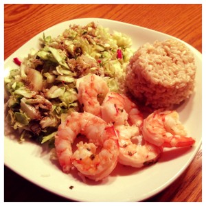 shrimp and brown rice